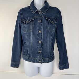 Style & Co Denim Jacket Women's  Size Medium Blue Jean Button-Up Casual Classic
